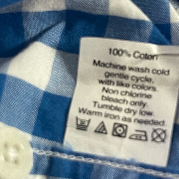 J Crew Factory Cotton Blue and White Check Button Down shirt XS - Picture 8 of 9